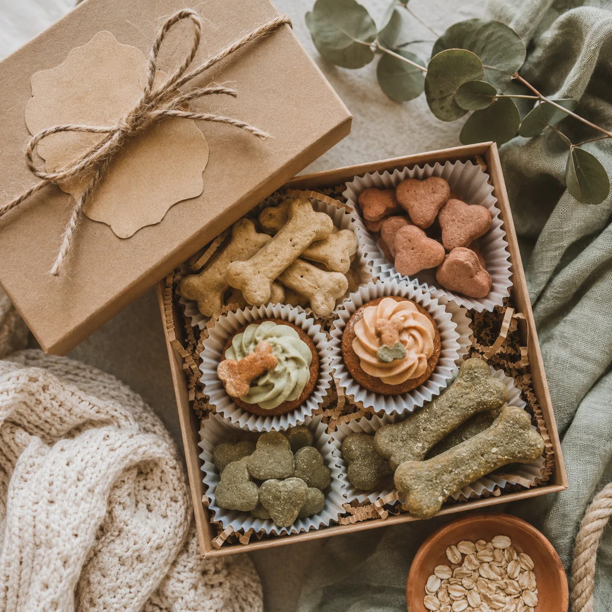 Caja de regalo personalizada con premios para perro